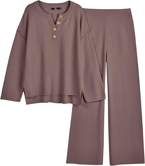 LILLUSORY Women's 2 Piece Lounge Sets Oversized Slouchy Matching Cozy Knit Sets